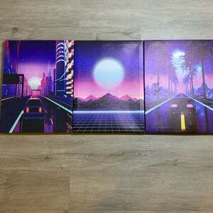 Wall decor 3pc painting, like new